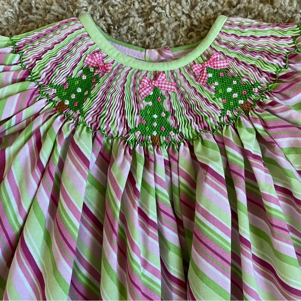 Smocked Christmas Dress Southern Sunshine Kids - Picture 2 of 11